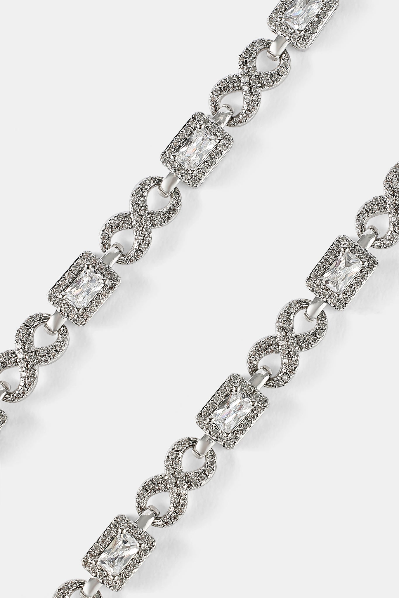 Iced Clear Baguette Stone Infinity Link Chain - 6mm